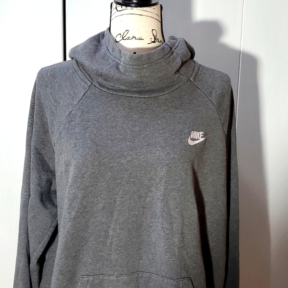Nike- Mens Gray Hooded Sweatshirt Logo athleisure Athletic Sz.XL - Picture 2 of 8